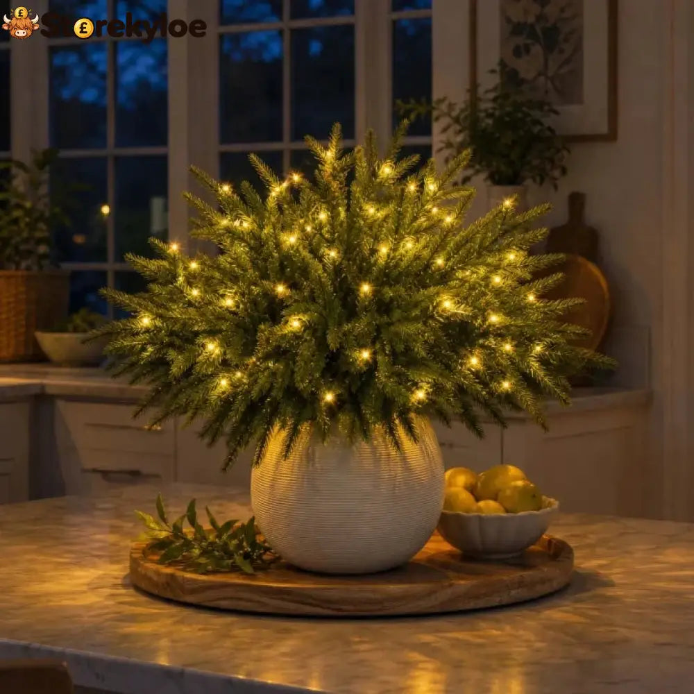 Christmas Enchanted Evergreen Pine– Set of 5 - 5 pine branches + 1 light