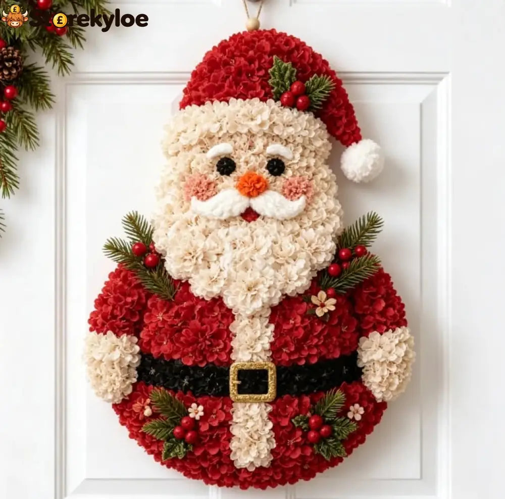 🎄✨Christmas Fabric Flower Door Hanging DIY Kit – Layered Holiday Décor - 🎅Santa Claus / Approximately: 15 inches