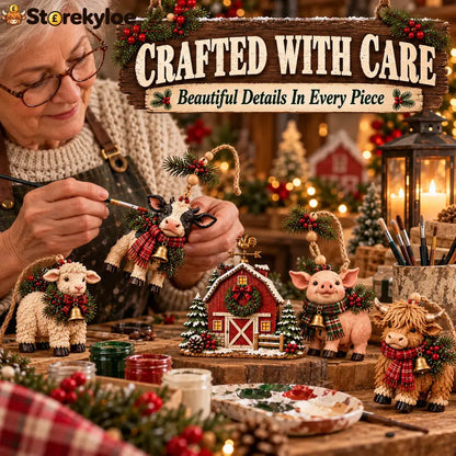 🐄 Christmas Farm Friends Hanging Mantel Garland - ❤Buy 1