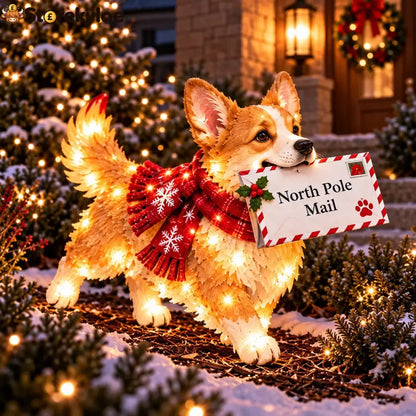 ✨🐶 Christmas Glow Pup Collection – Lighted Holiday Dog Yard Decor - 📮 Corgi Mail