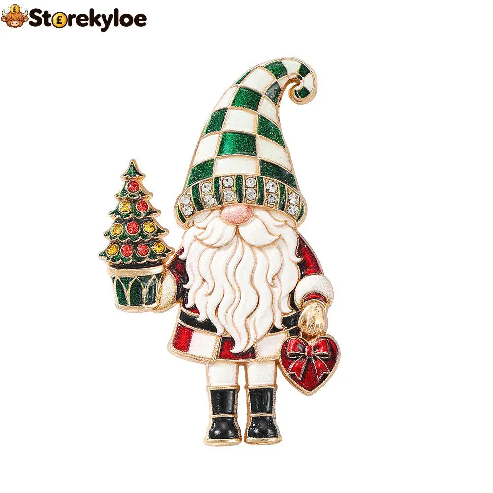 🎄🎅Christmas Gnome Enamel Brooch Pin 🎄🎅 - GREEN
