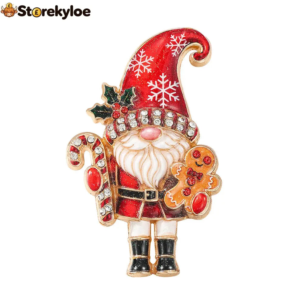 🎄🎅Christmas Gnome Enamel Brooch Pin 🎄🎅 - RED