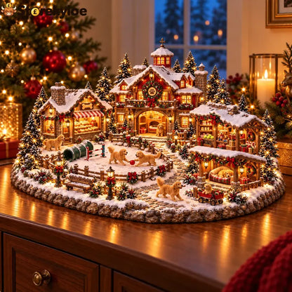 Christmas Golden Retriever Village – Lighted Dog Lover’s Holiday Scene