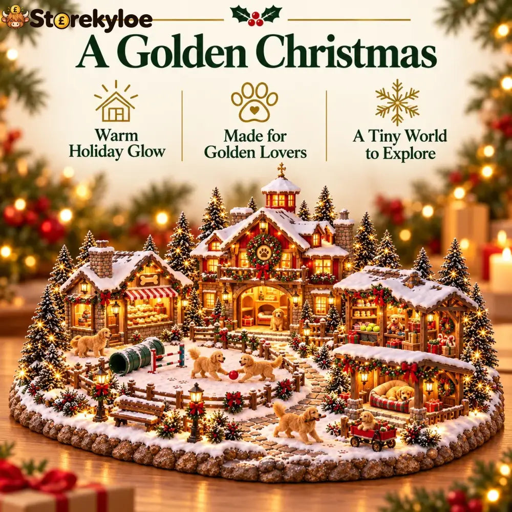 Christmas Golden Retriever Village – Lighted Dog Lover’s Holiday Scene