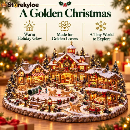 Christmas Golden Retriever Village – Lighted Dog Lover’s Holiday Scene