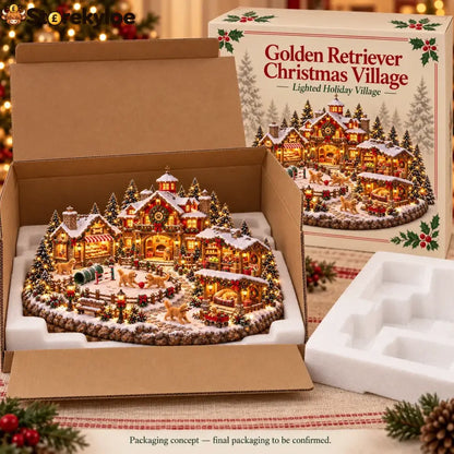 Christmas Golden Retriever Village – Lighted Dog Lover’s Holiday Scene