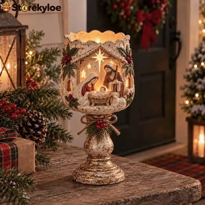 🎄 Christmas Heirloom Glow Candle Holder Collection (📦Buy 2 Free Shipping) - Nativity Holy Night