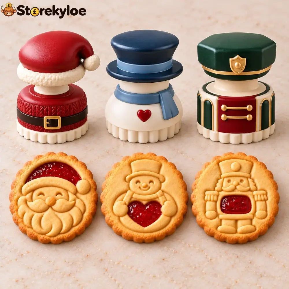 😍Christmas Jam Cookie Press – Festive Character Handles & Embossed Designs