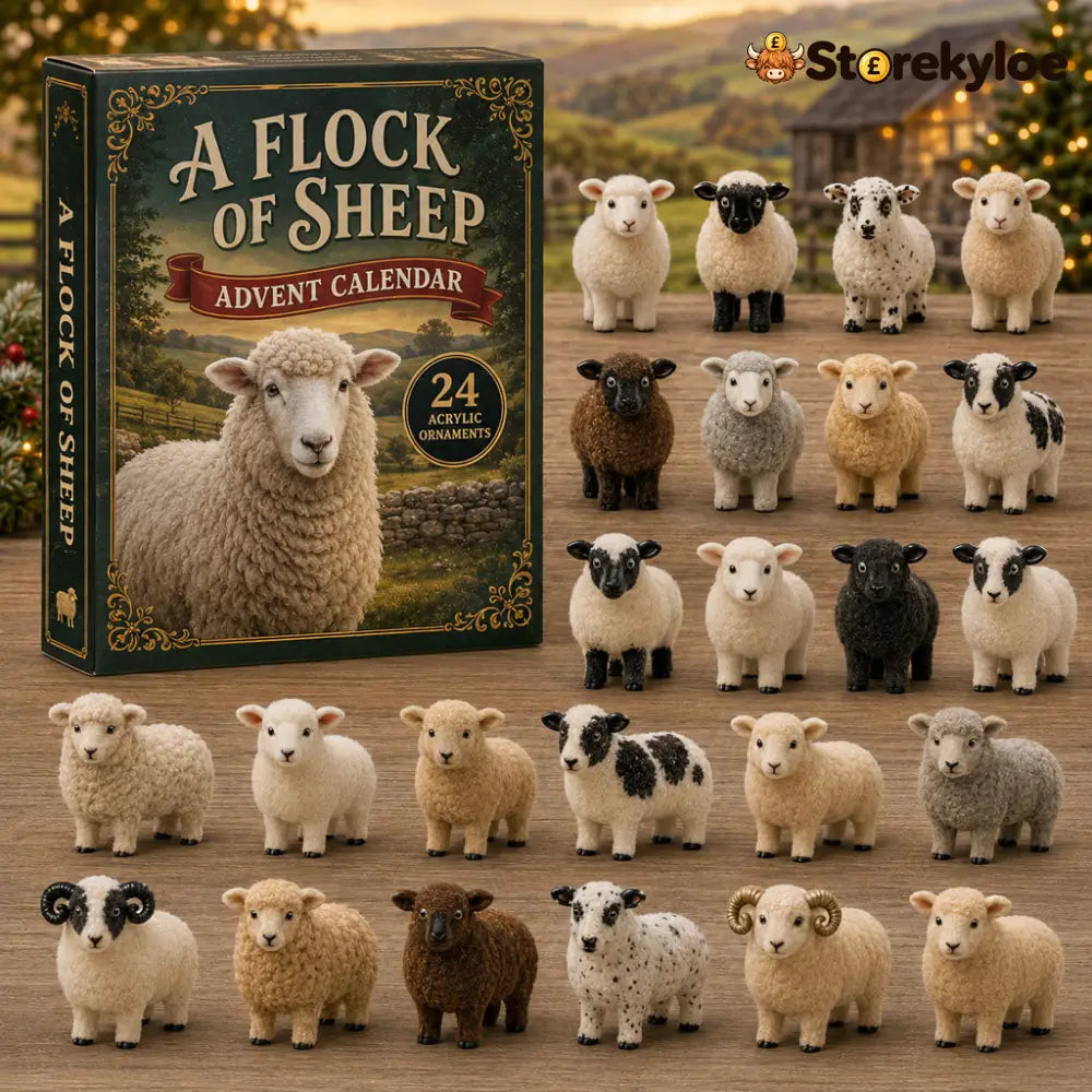 CHRISTMAS KICKOFF 48% OFF - 2026 A Flock of Sheep Advent Calendar 24‑Piece Mini Acrylic Sheep Ornament Set Cozy
