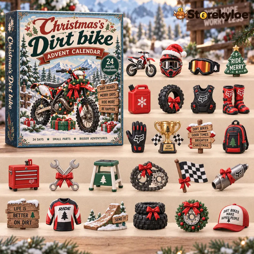 CHRISTMAS KICKOFF 48% OFF - 2026 Christmas’s Dirt Bike Advent Calendar 24‑Piece Mini Acrylic Ornament Set Off‑Road