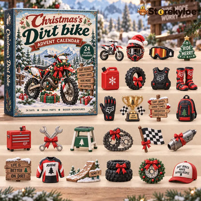 CHRISTMAS KICKOFF 48% OFF - 2026 Christmas’s Dirt Bike Advent Calendar 24‑Piece Mini Acrylic Ornament Set Off‑Road