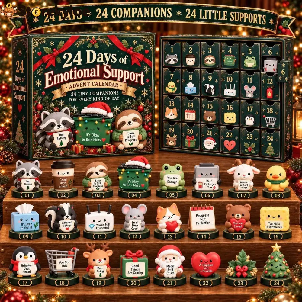 Christmas Kickoff 48% Off - 2026 Emotional Support Advent Calendar | 24 Little Companions Positive Affirmation Mini