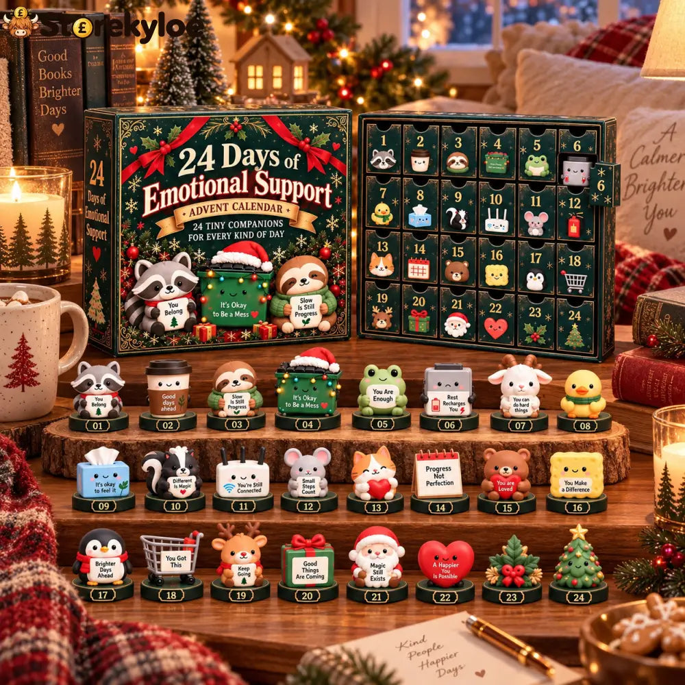 Christmas Kickoff 48% Off - 2026 Emotional Support Advent Calendar | 24 Little Companions Positive Affirmation Mini