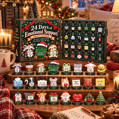 Christmas Kickoff 48% Off - 2026 Emotional Support Advent Calendar | 24 Little Companions Positive Affirmation Mini