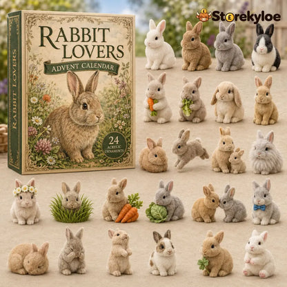 CHRISTMAS KICKOFF 48% OFF - 2026 Rabbit Lovers Advent Calendar 24‑Piece Mini Acrylic Ornament Set Whimsical Woodland