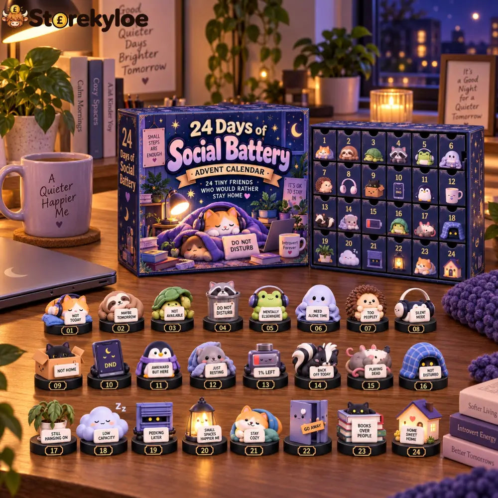 CHRISTMAS KICKOFF 48% OFF - 2026 Social Battery Advent Calendar | 24 Quiet Friends Introvert Themed Mini Figures