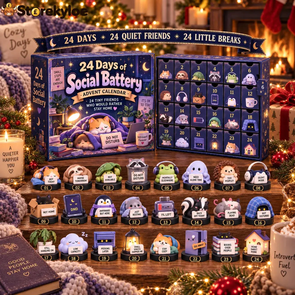 Christmas Kickoff 48% Off - 2026 Social Battery Advent Calendar | 24 Quiet Friends Introvert Themed Mini Figures