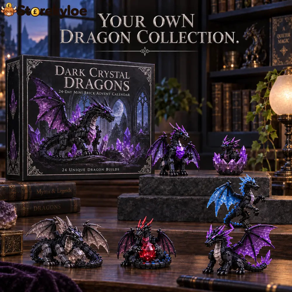 Christmas Kickoff 49% Off - 2026 Days Of Dark Crystal Dragons Blind Box - 24-day Festive Countdown Crystal Dragon