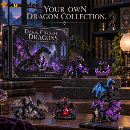 Christmas Kickoff 49% Off - 2026 Days Of Dark Crystal Dragons Blind Box - 24-day Festive Countdown Crystal Dragon