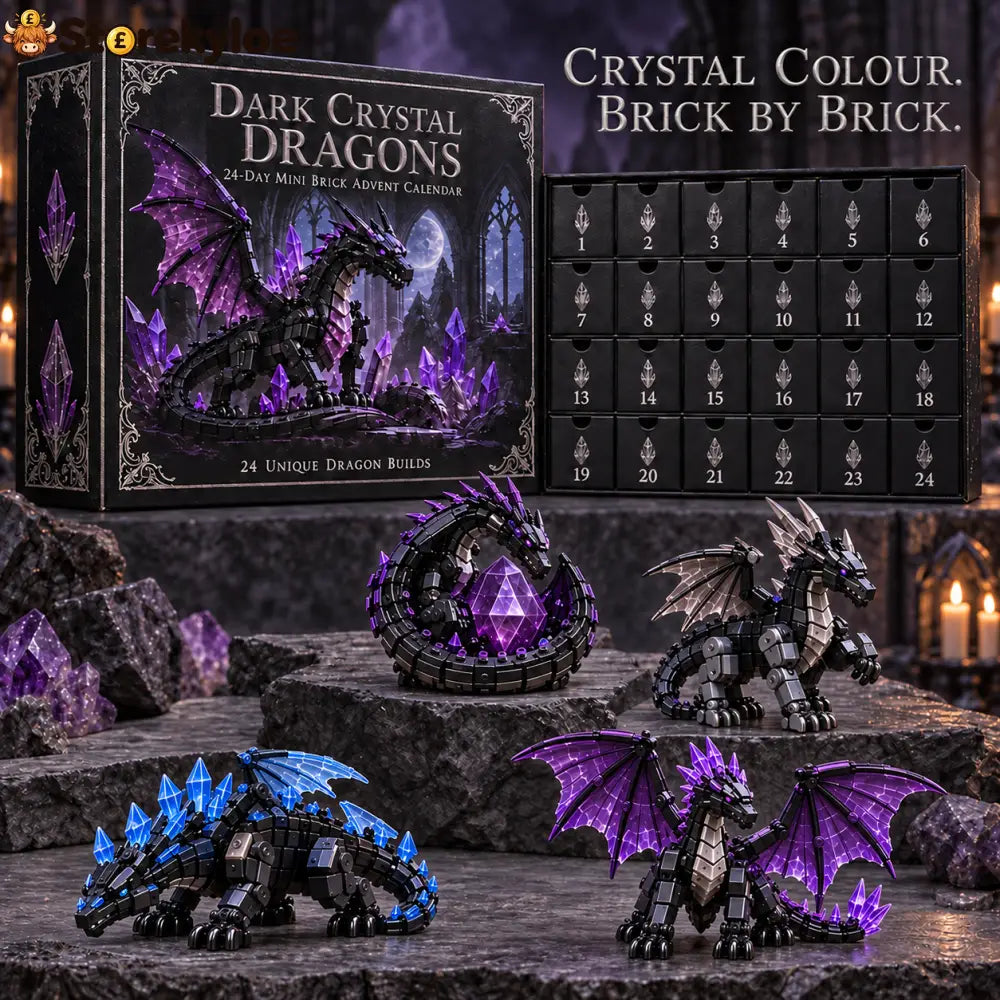 Christmas Kickoff 49% Off - 2026 Days Of Dark Crystal Dragons Blind Box - 24-day Festive Countdown Crystal Dragon