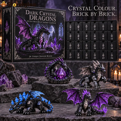 Christmas Kickoff 49% Off - 2026 Days Of Dark Crystal Dragons Blind Box - 24-day Festive Countdown Crystal Dragon
