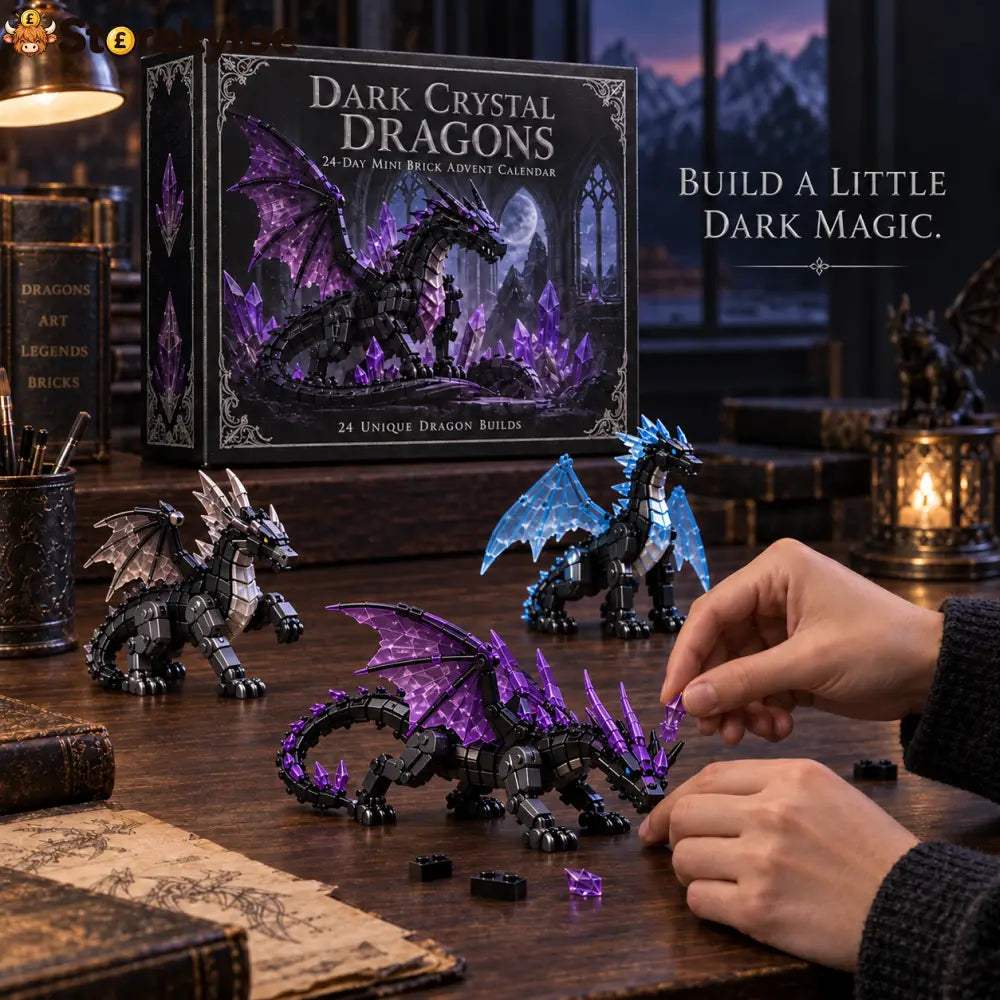 Christmas Kickoff 49% Off - 2026 Days Of Dark Crystal Dragons Blind Box - 24-day Festive Countdown Crystal Dragon