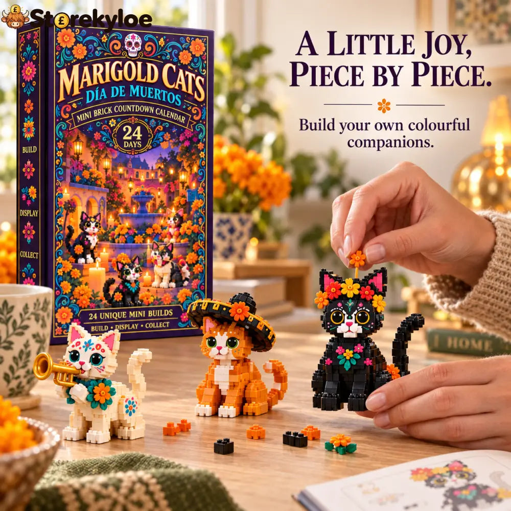 CHRISTMAS KICKOFF 49% OFF - 2026 Days of Marigold Cats Blind Box - 24-Day Festive Countdown Day of the Dead Cat Themed