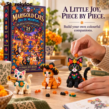 CHRISTMAS KICKOFF 49% OFF - 2026 Days of Marigold Cats Blind Box - 24-Day Festive Countdown Day of the Dead Cat Themed