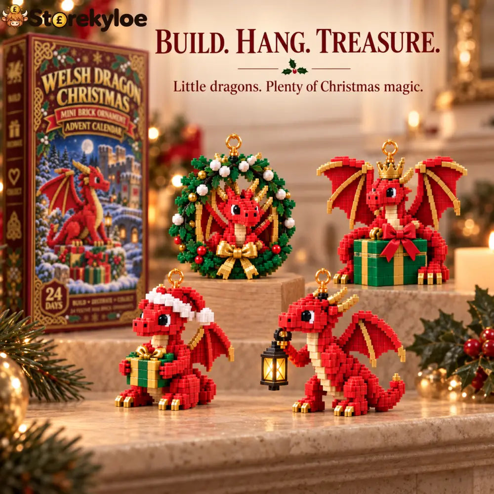 Christmas Kickoff 49% Off - 2026 Days Of Welsh Dragon Christmas Blind Box - 24-day Festive Countdown Welsh Dragon
