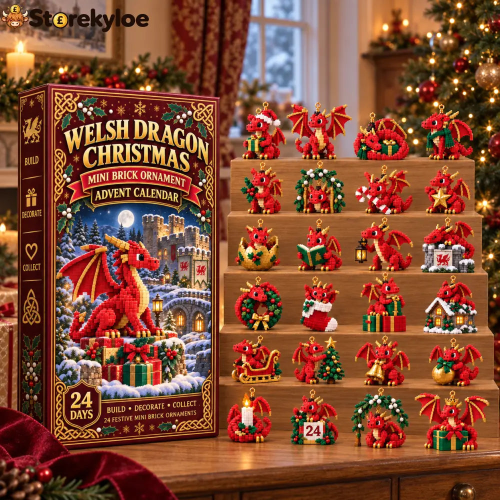 CHRISTMAS KICKOFF 49% OFF - 2026 Days of Welsh Dragon Christmas Blind Box - 24-Day Festive Countdown Welsh Dragon