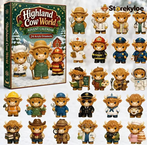 CHRISTMAS KICKOFF 49% OFF - 2026 Highland Cows World Advent Calendar - 24‑Day Festive Countdown Career‑Theme Highland