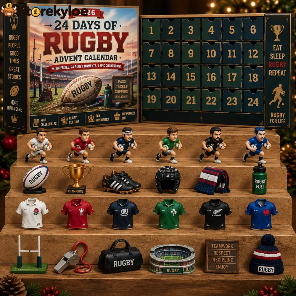 CHRISTMAS KICKOFF 49% OFF - 🏉 2026 Rugby Legends Advent Calendar – 24 Days of Rugby Culture & Collectibles