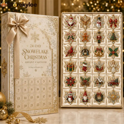 CHRISTMAS KICKOFF 49% OFF - 24-Day Snowflake Christmas Advent Calendar - 24‑Day Festive Countdown Christmas Rhinestone