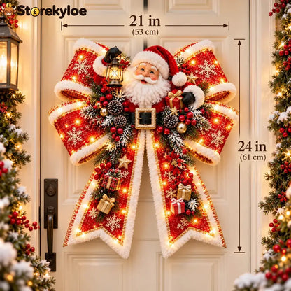 🎁Christmas Magic Bow Door Hangers – Oversized Light-Up Holiday Bows in 6 Festive Styles