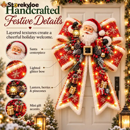 🎁Christmas Magic Bow Door Hangers – Oversized Light-Up Holiday Bows in 6 Festive Styles