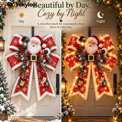 😍🎀🎄 Christmas Magic Bow Door Hangers – Oversized Light-Up Holiday Bows in 6 Festive Styles