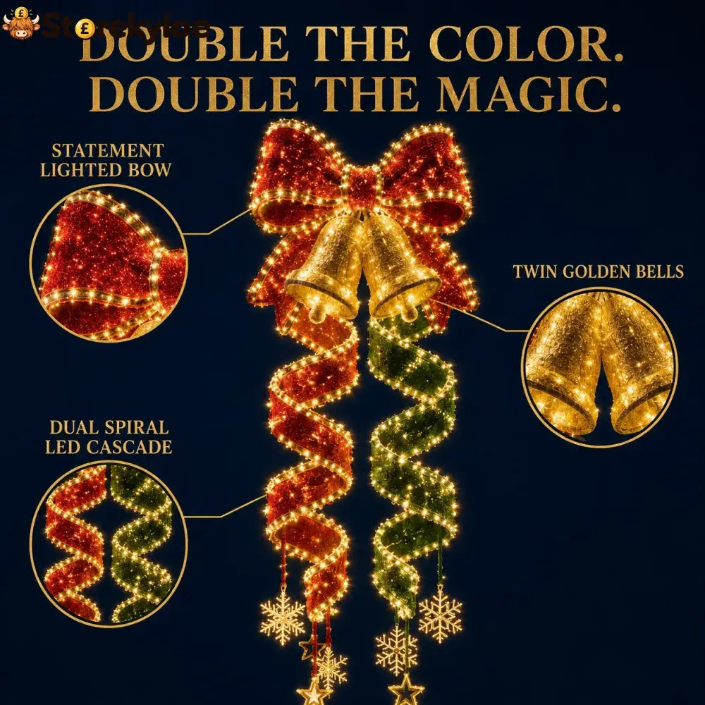 🎄Christmas Magic Spiral Hanging LED Light Collection - Bow tie