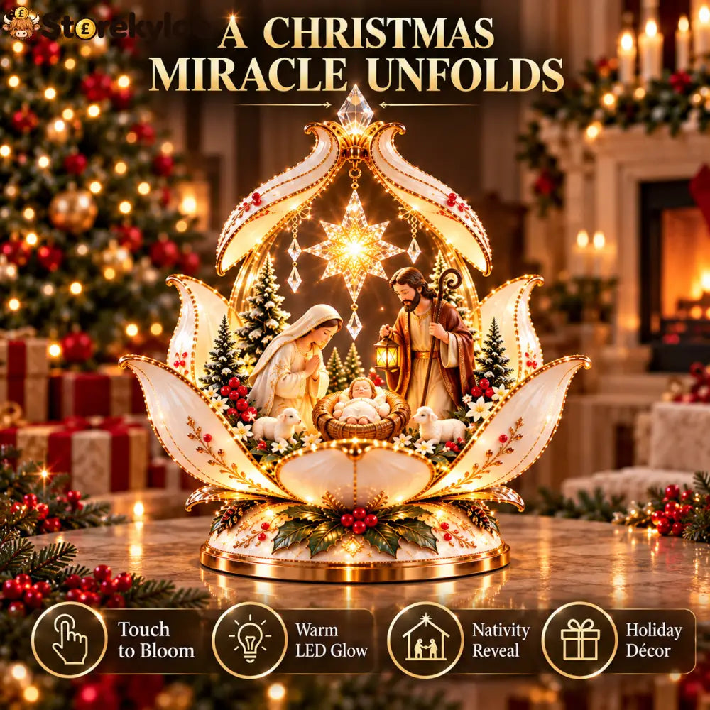 ✝️🌸 Christmas Miracle Bloom™ – Touch-to-Bloom Nativity Light