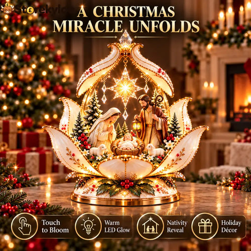 ✝️🌸 Christmas Miracle Bloom™ – Touch-to-Bloom Nativity Light
