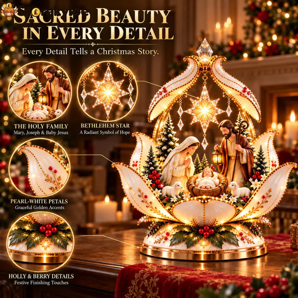 ✝️🌸 Christmas Miracle Bloom™ – Touch-to-Bloom Nativity Light