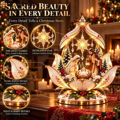 ✝️🌸 Christmas Miracle Bloom™ – Touch-to-Bloom Nativity Light