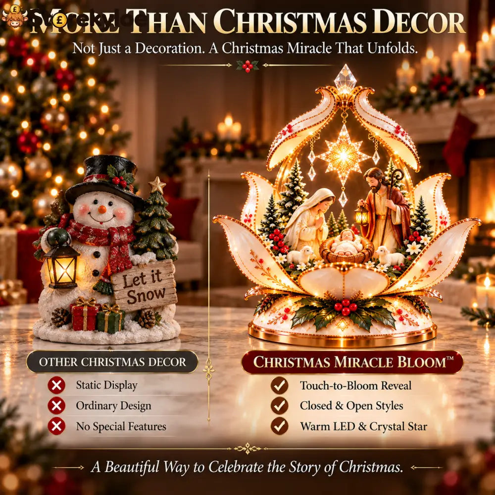 ✝️🌸 Christmas Miracle Bloom™ – Touch-to-Bloom Nativity Light