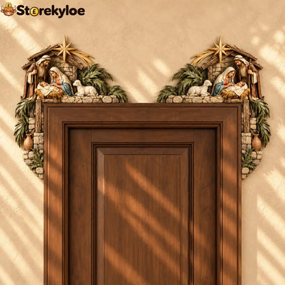 🎄 Christmas Nativity Door Frame Corner Decor, A Meaningful Holiday Accent ✨