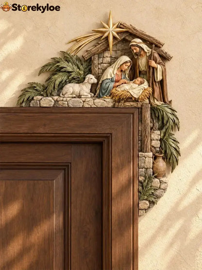 🎄 Christmas Nativity Door Frame Corner Decor, A Meaningful Holiday Accent ✨