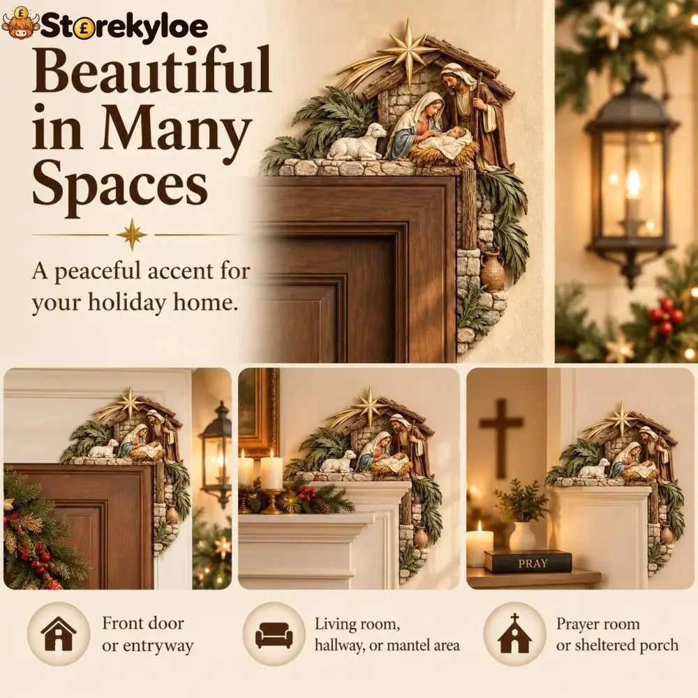 🎄 Christmas Nativity Door Frame Corner Decor, A Meaningful Holiday Accent ✨