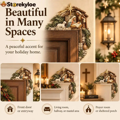 🎄 Christmas Nativity Door Frame Corner Decor, A Meaningful Holiday Accent ✨