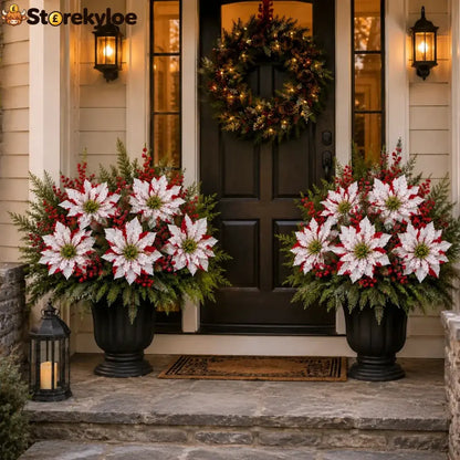 🔥Christmas Poinsettia Planter Inserts