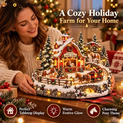 🐴 Christmas Pony Farm Village – Animated Holiday Scene