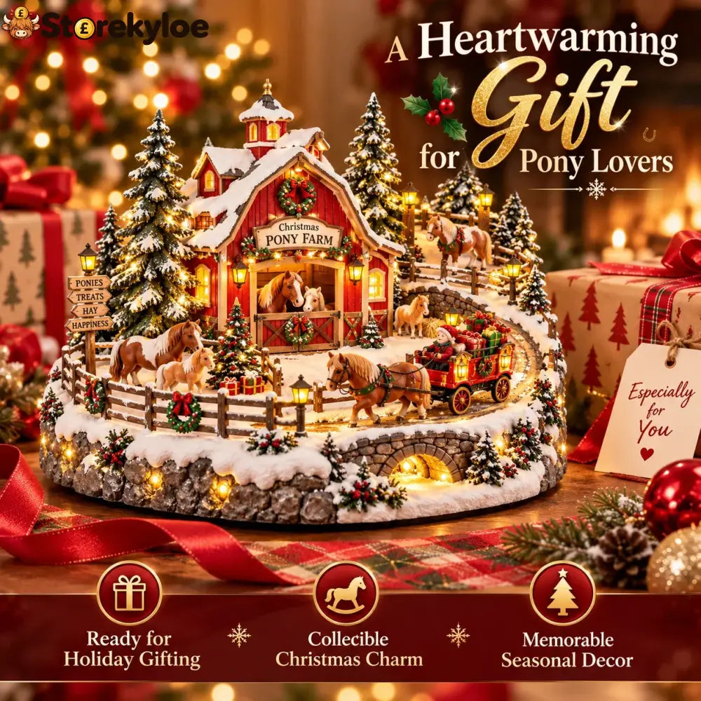 🐴 Christmas Pony Farm Village – Animated Holiday Scene