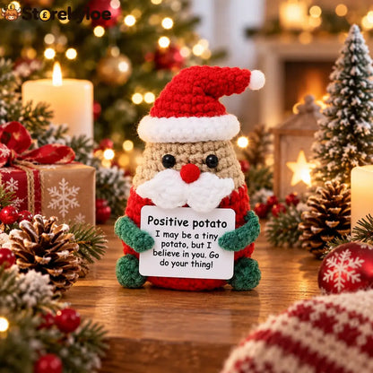 🎄christmas Positive Potato Crochet Doll | A Little Buddy To Cheer You Up - christmas Positive Potato Crochet Doll